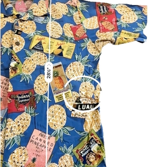 VTG Reyn Spooner Joe Kealuhas All Over Graphic Print Pineapple Camp Mens Medium - Picture 5 of 5